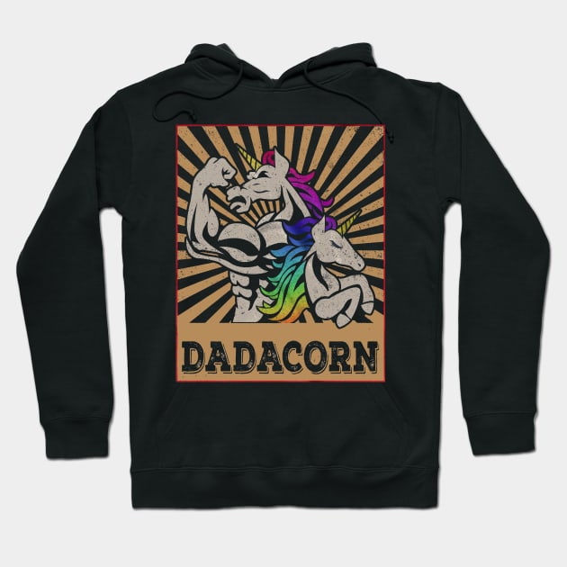 Dadacorn T Shirt Unicorn Muscle Dad - Baby Fathers Day Gift Hoodie by Bagley Shop